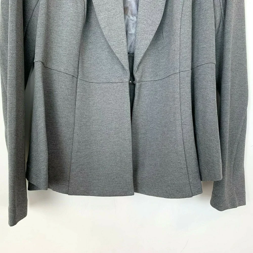 Torrid Blazer UpTown Peplum Blazer Ponte Stretch Grey Sz 2 Womens 14 16 NWT $68_8